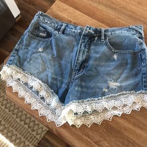 Free People Lace Jean Shirts